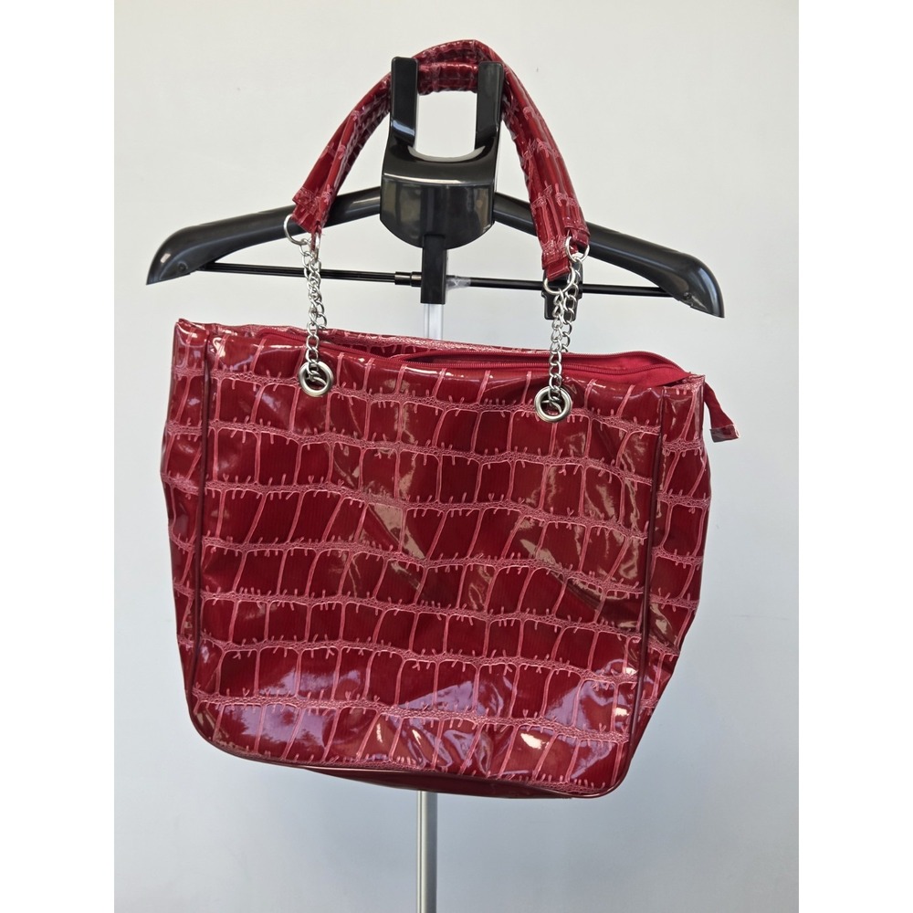Essence Of Beauty 2 Piece Purse Set - Purse & Wallet Red Vegan Leather Alligator